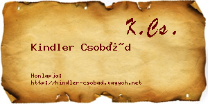 Kindler Csobád névjegykártya